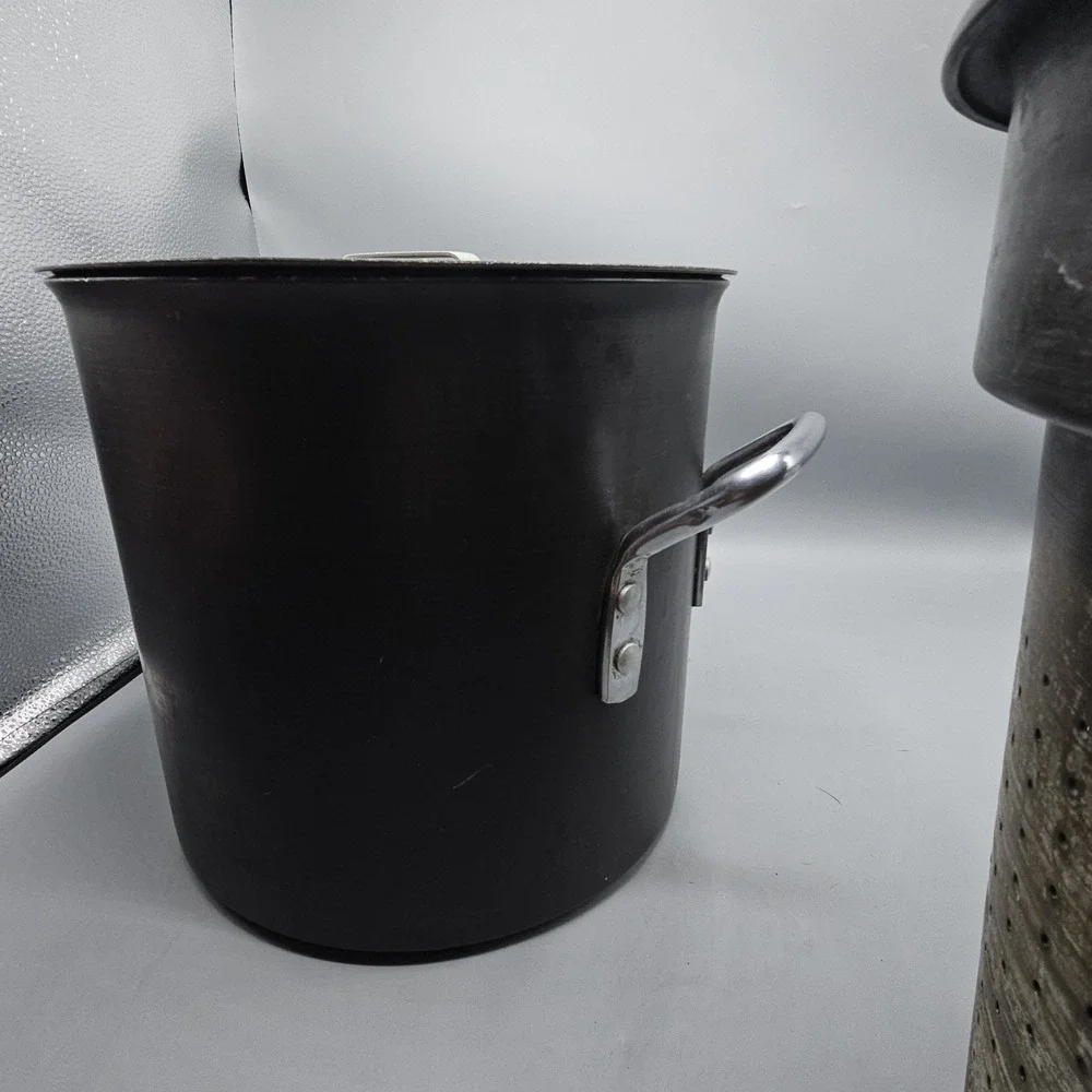 Vintage Commercial Aluminum 16 Qt Stock Pot, Steamer Insert, Lid Toledo, Ohio